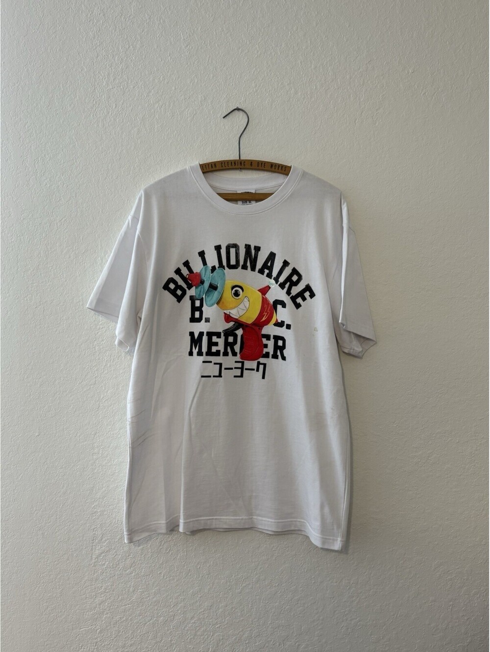 Billionaire Boys Club BBC Mercer Raygun Tshirt Mens Size XL White RARE!